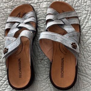 Romika Women's Light Blue Slide Sandals